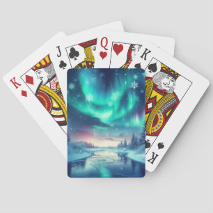 Baraja De Cartas aurora boreal/invierno/Navidades