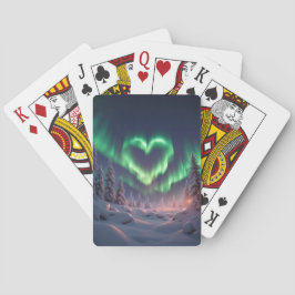 Baraja De Cartas Aurora Borealis en forma de corazón
