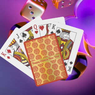 Baraja De Cartas Auspiciosos acentos del Año Nuevo Chino
