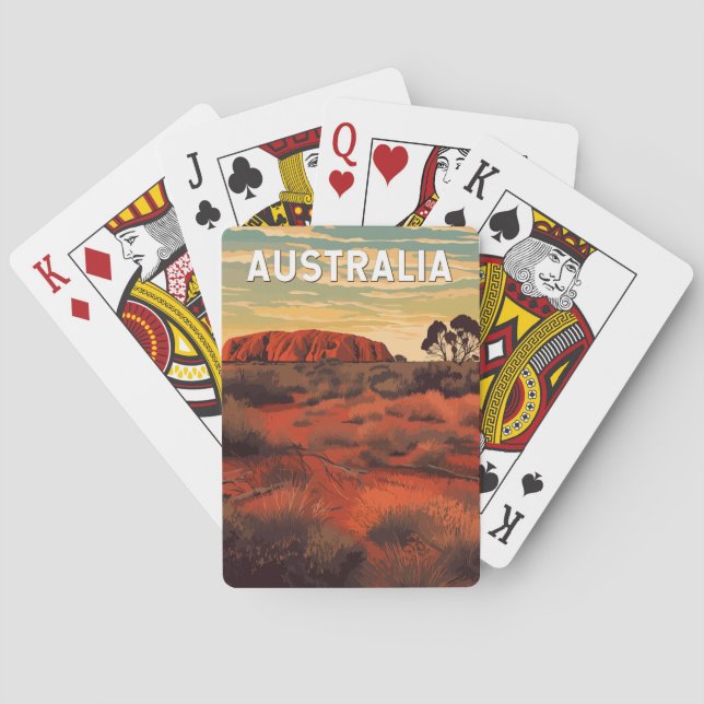 Baraja De Cartas Australia Ilustracion Viaje de arte (Reverso)