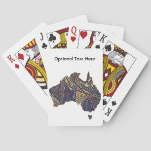 Baraja De Cartas Australia Mapa Doodle Tan Azul Rojo