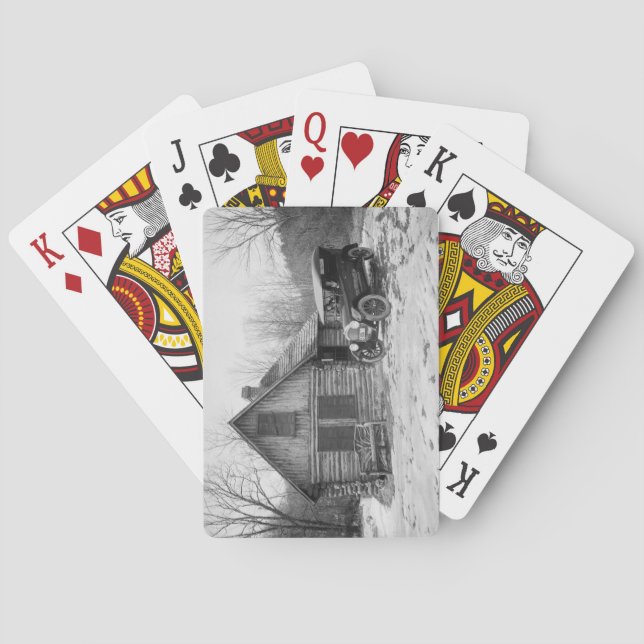 Baraja De Cartas Auto antiguo en el Parque Rock Creek, años 20 (Reverso)