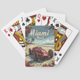 Baraja De Cartas Automóvil de carreras Miami Beach Vintage