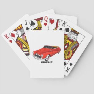 Baraja De Cartas Automóvil rojo clásico de 1948
