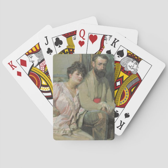 Baraja De Cartas Autoretrato con su esposa (por Frantisek Kupka) (Reverso)