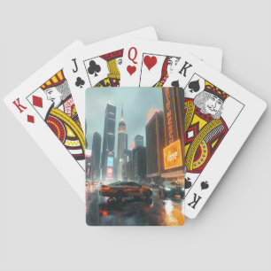 Baraja De Cartas Autos de la ciudad de Cyberpunk Skyscrapper