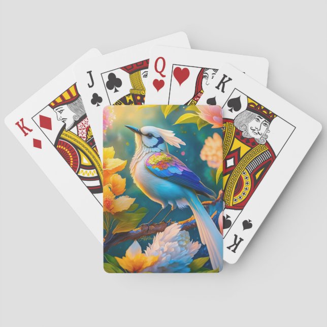 Baraja De Cartas Ave de Fantasía Ala de Arcoíris (Reverso)