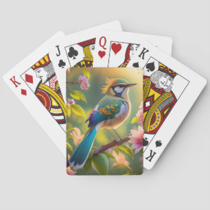 Baraja De Cartas Ave de fantasía con cabeza verde y alas de cerceta