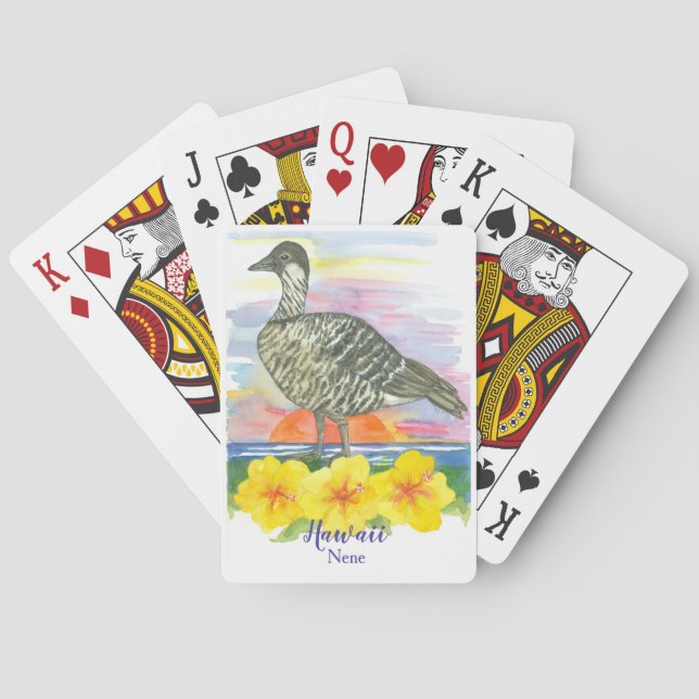 Baraja De Cartas Ave del estado hawaiano Goose Nene (Reverso)