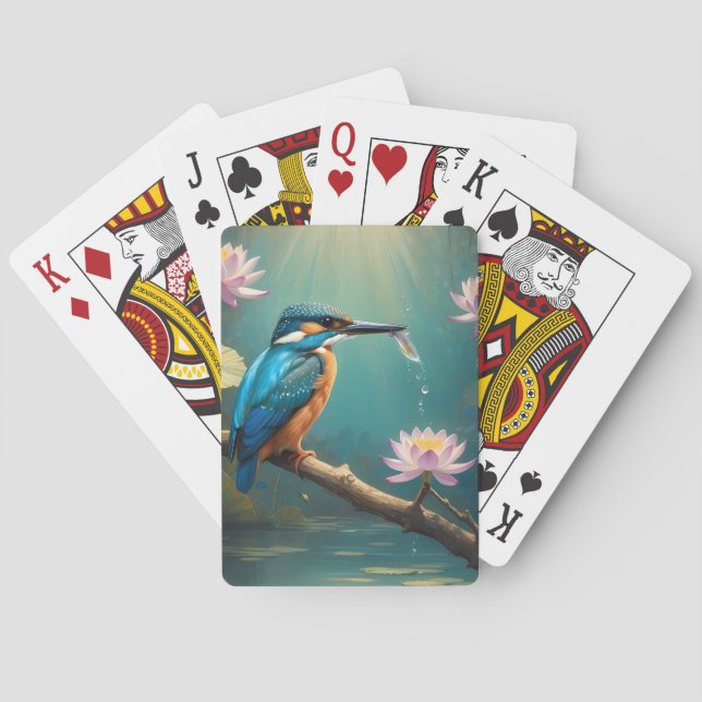 Baraja De Cartas Ave elegante de Kingfisher (Reverso)
