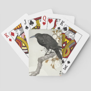 Baraja De Cartas Ave japonesa Crow Raven Koson