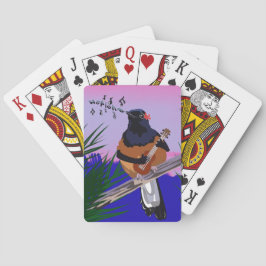 Baraja De Cartas Ave Shama de Hawái jugando ukulele