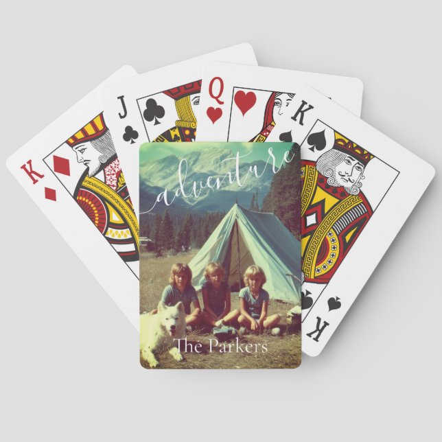 Baraja De Cartas Aventura de Camping Familiar Personalizada  (Reverso)