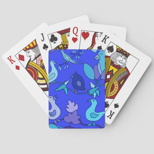 Baraja De Cartas Aves azules (Reverso)