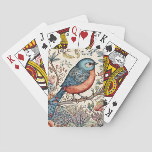 Baraja De Cartas Aves de época Diseño de tejidos escandinavos