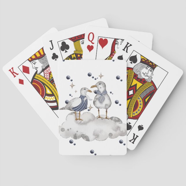 Baraja De Cartas Aves de playa (Reverso)