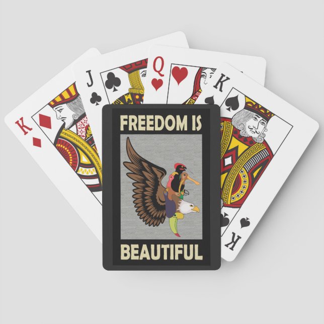 Baraja De Cartas Aves hermosas volando (Reverso)