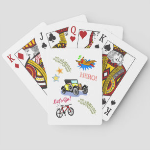Baraja De Cartas Avión de coches de bicicletas de juego con cubiert