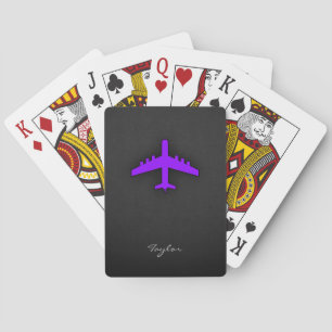 Baraja De Cartas Avión púrpura violeta; Piloto