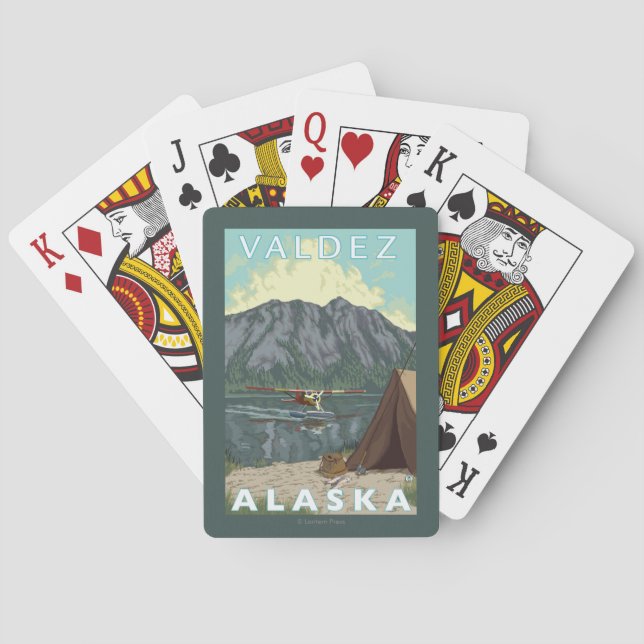 Baraja De Cartas Avión y pesca - Valdez, Alaska de Bush (Reverso)