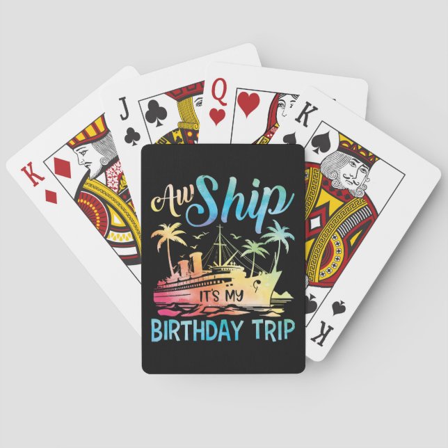 Baraja De Cartas Aw Ship es mi viaje de cumpleaños (Reverso)