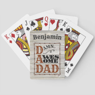 Baraja De Cartas Awesome Dad Nombre personalizado con tema occident