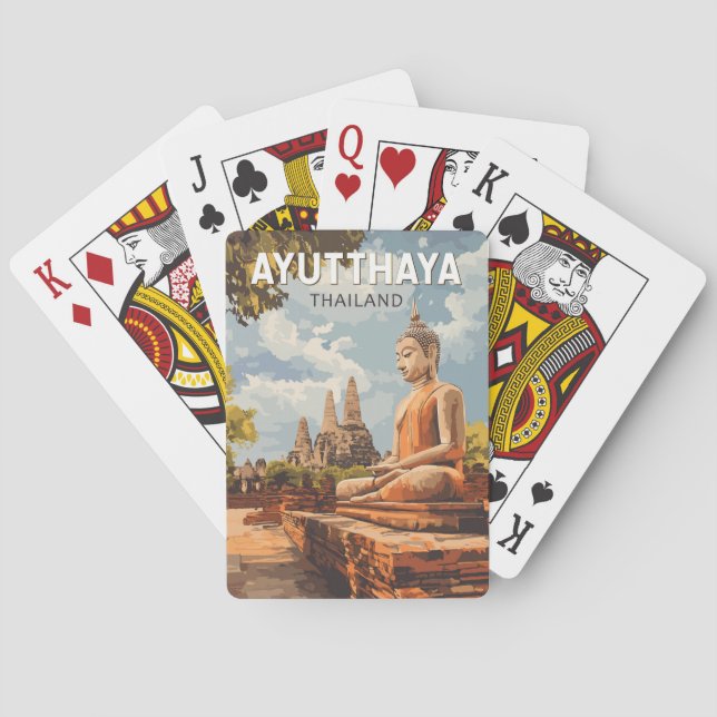 Baraja De Cartas Ayutthaya Tailandia Viaje a la intemperie (Reverso)