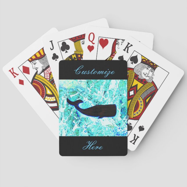 Baraja De Cartas azul ballena negra Thunder_Cove (Reverso)