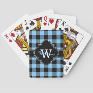 Baraja De Cartas Azul Celeste Cuadro de Búfalo Negro 1IQN