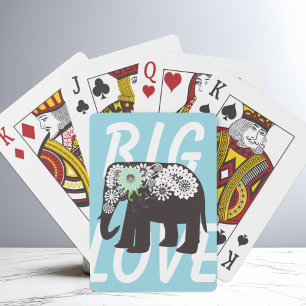 Baraja De Cartas Azul claro lindo elegante del diseño del elefante