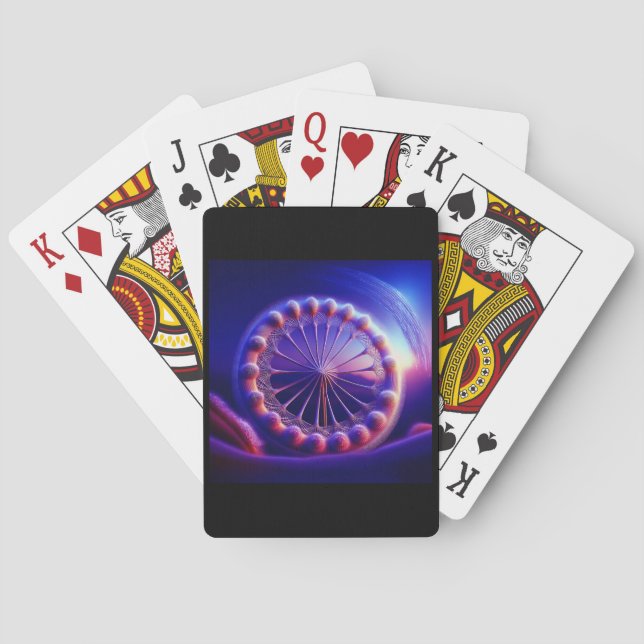 Baraja De Cartas Azul Dandelion Fractal (Reverso)