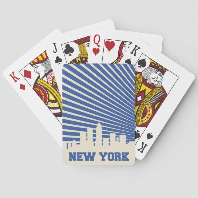 Baraja De Cartas Azul de New York City (Reverso)