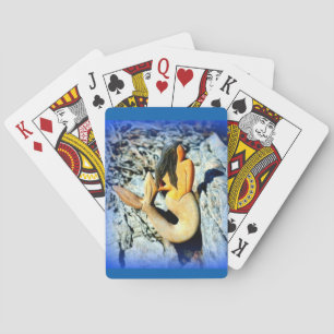 Baraja De Cartas azul de sirena de pelo negro