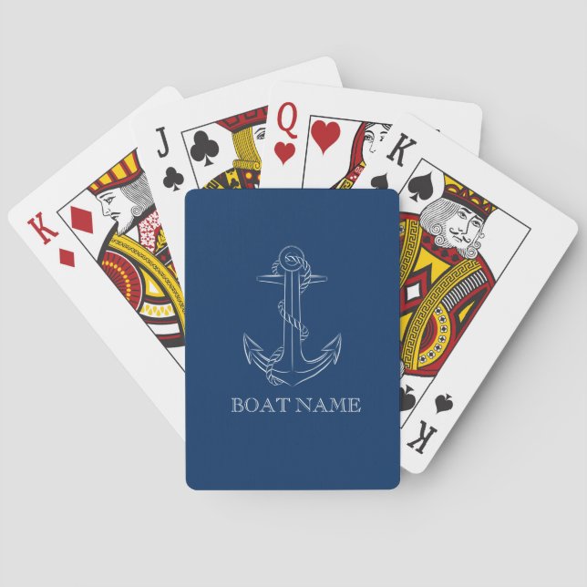 Baraja De Cartas Azul Nautical Spirit Anchor Navy (Reverso)