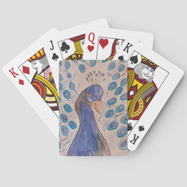 Baraja De Cartas Azul pavo real (Reverso)