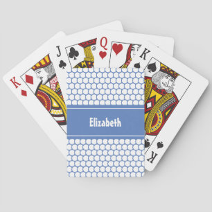 Baraja De Cartas Azul Vinca Nombre Personalizado Geométrico Persona