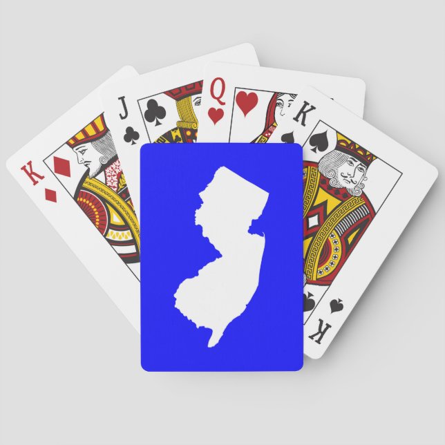Baraja De Cartas Azul y Blanco Nueva Jersey (Reverso)