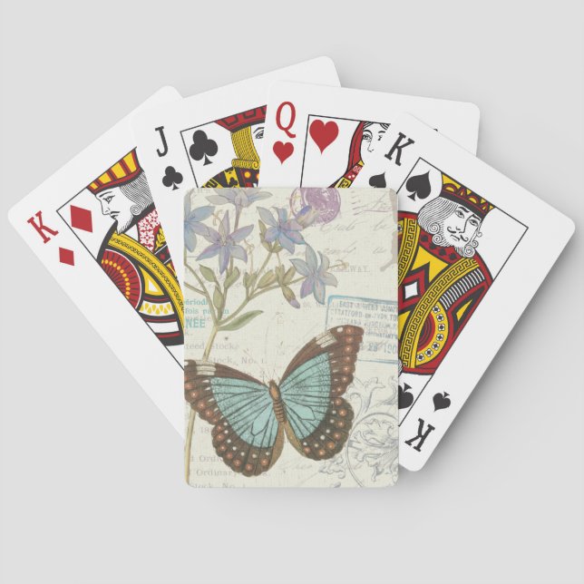 Baraja De Cartas Azul y mariposa de Brown