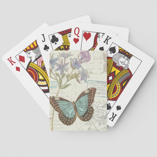 Baraja De Cartas Azul y mariposa de Brown (Reverso)
