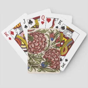 Baraja De Cartas Azulejo de Flor de Clavel Antiguo Rústico Arte De 