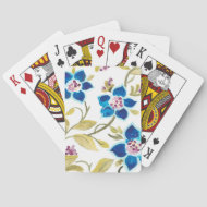 Baraja De Cartas Azulejos florales de abadía - Flores azules
