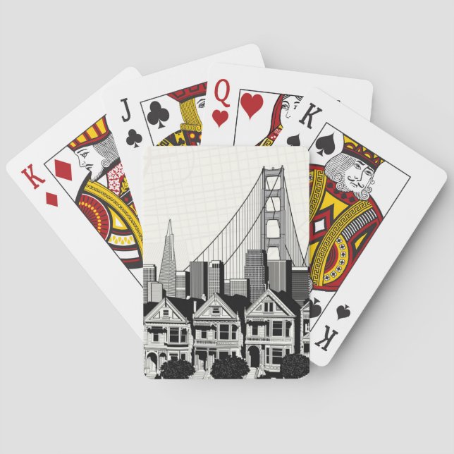 Baraja De Cartas B&W San Francisco California (Reverso)