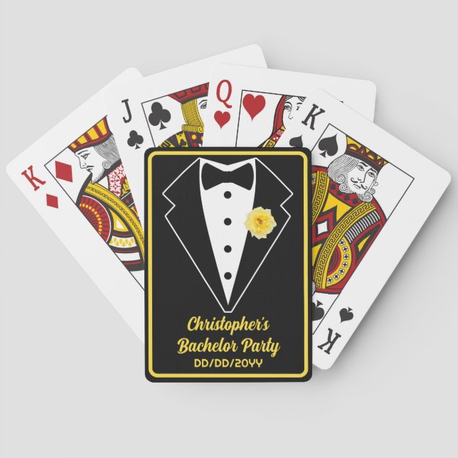 Baraja De Cartas Bacheler Party Poker Black Tuxedo Mantequilla Amar (Reverso)