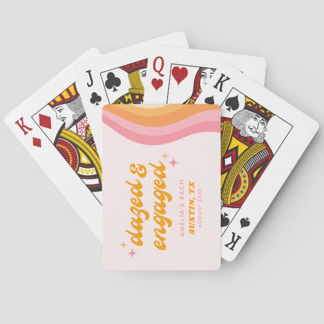 Baraja De Cartas Bachillerato rosa y Naranja de Groovy (Reverso)