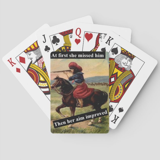 Baraja De Cartas Bad Breakup Cowgirl At First She Missed Him Funny (Reverso)