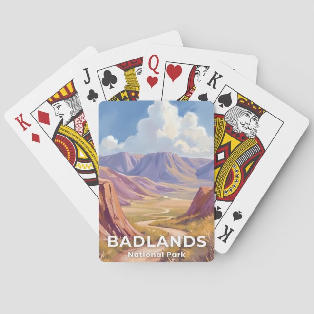 Baraja De Cartas Badlands National Park South Dakota Travel Art (Reverso)