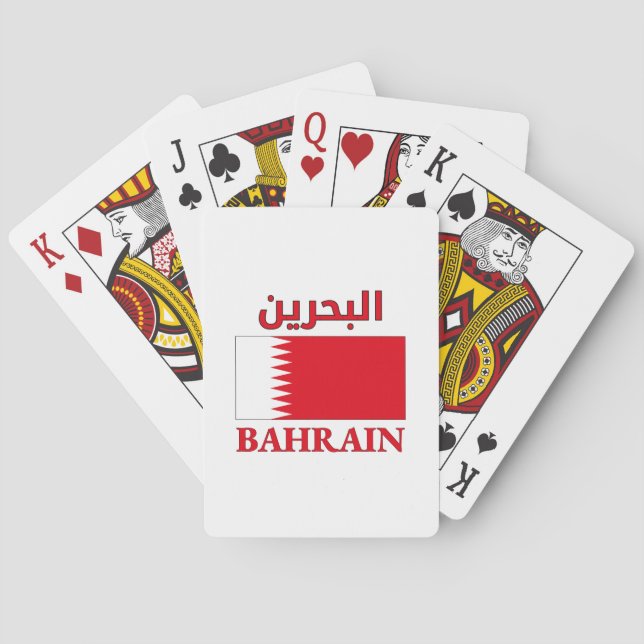 Baraja De Cartas Bahrain Flag البحرين Arabic & English WordArt (Reverso)