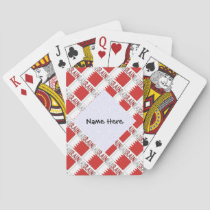 Baraja De Cartas Bahréin y la bandera de Bahréin con tu nombre