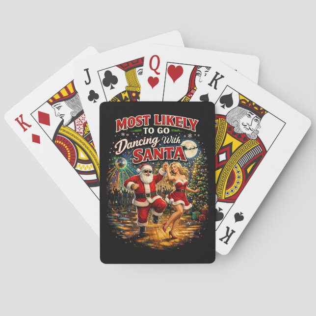 Baraja De Cartas Bailando con Santa (Reverso)