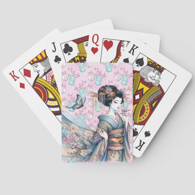 Baraja De Cartas Bailarina asiática Geisha (Reverso)